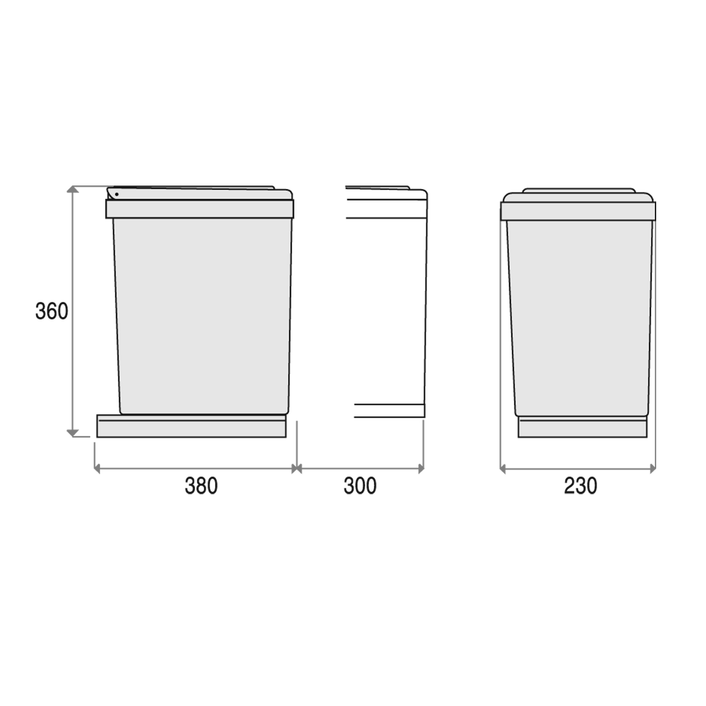 Raccoglitore ad estrazione frontale 1x16L - Made in Italy - immagine 4