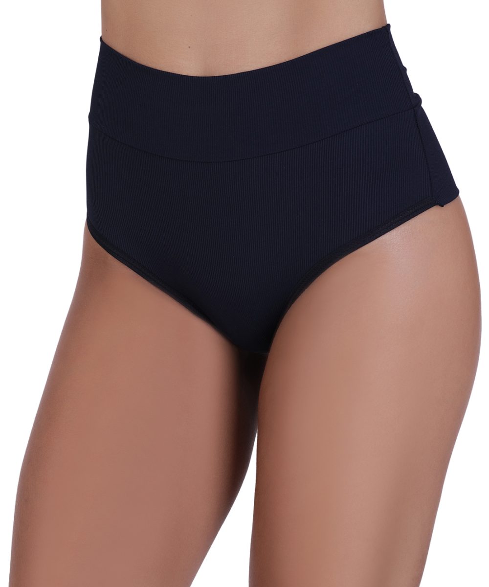 Mutanda Classica a Costine in Microfibra Nera