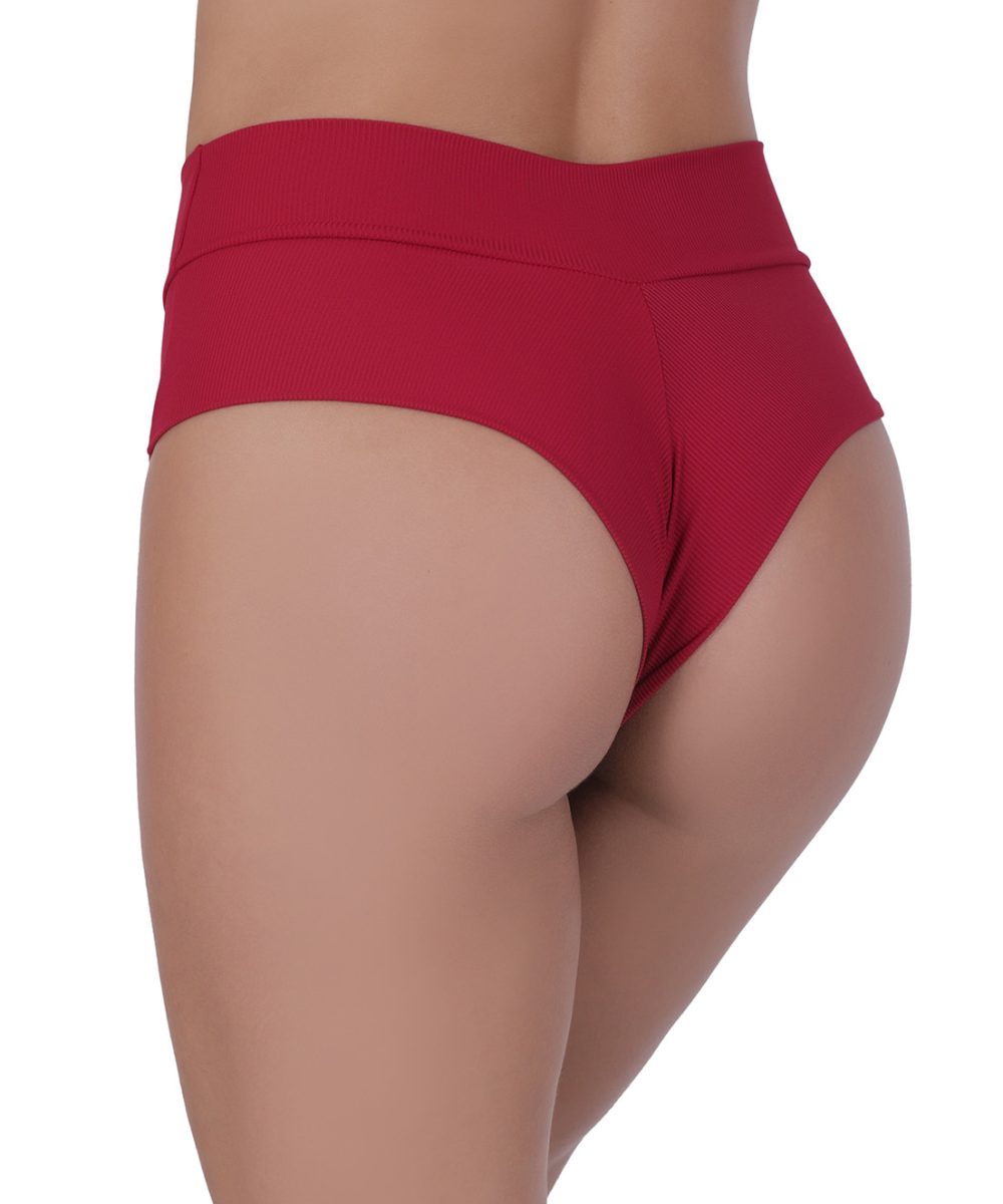 Alternative view of Mutanda Classica a Costine in Microfibra Rossa