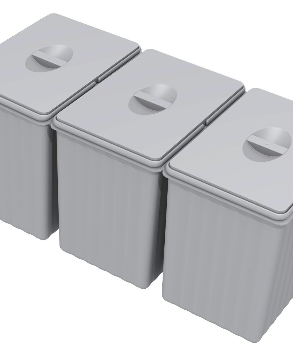 Kit 3 raccoglitori h 300 3x16L - Made in Italy