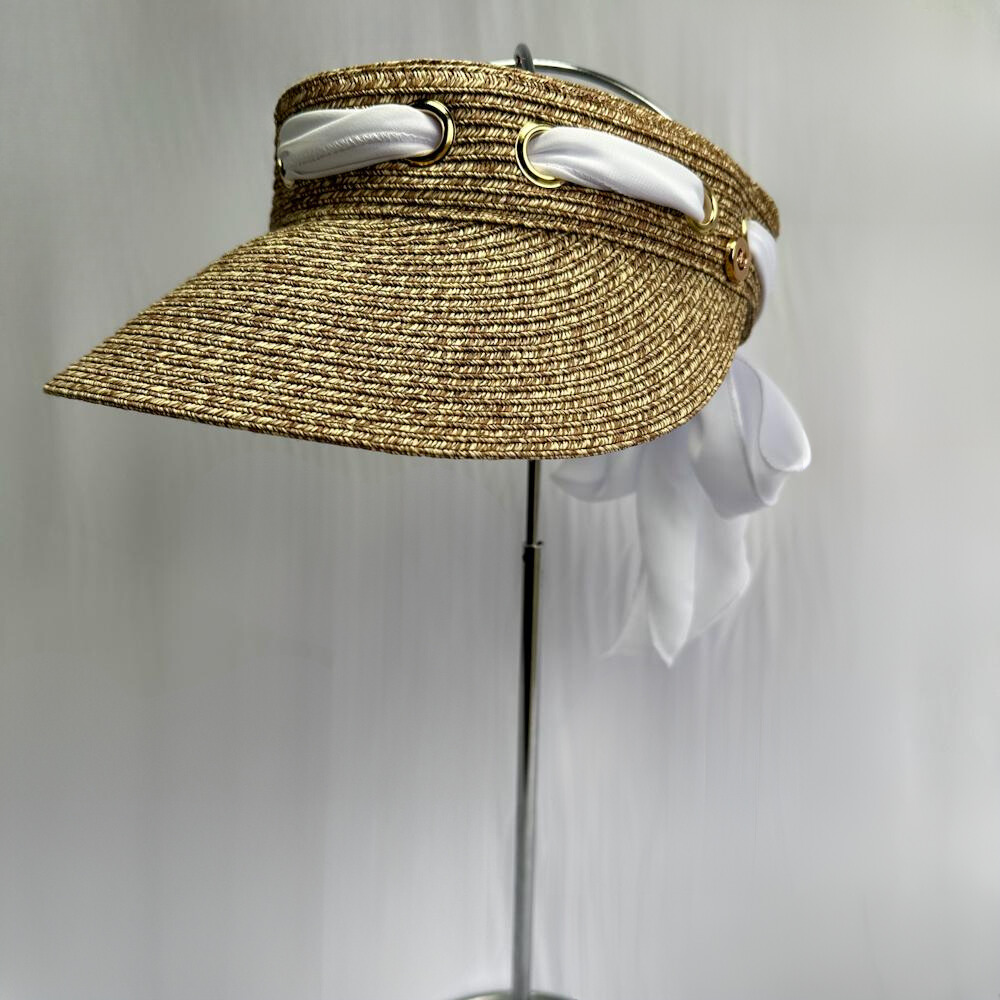 Alternative view of Visiera Da Spiaggia Marrone Chiaro con Dettaglio Fazzoletto