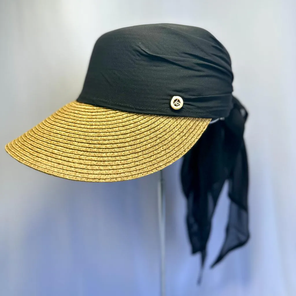 Visiera Da Spiaggia Naturale e Nero - immagine 3