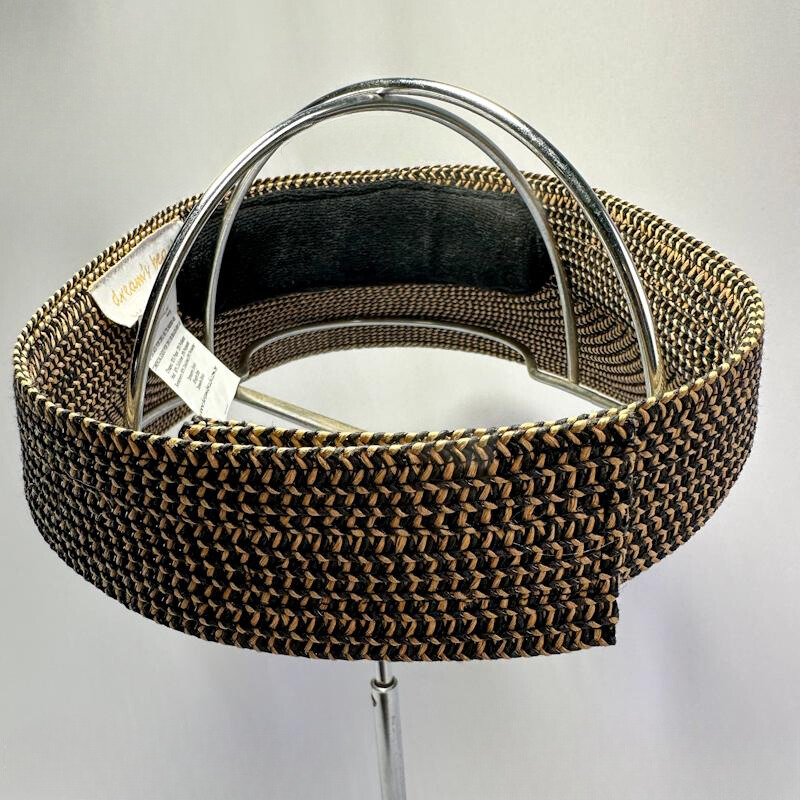 Visiera Da Spiaggia Marrone Con Dettaglio Catena Oro - immagine 4