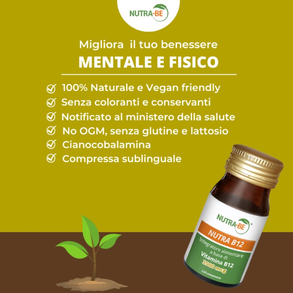 NUTRA B12 1000 mcg cianocobalamina | 120 compresse | Vegan - immagine 4
