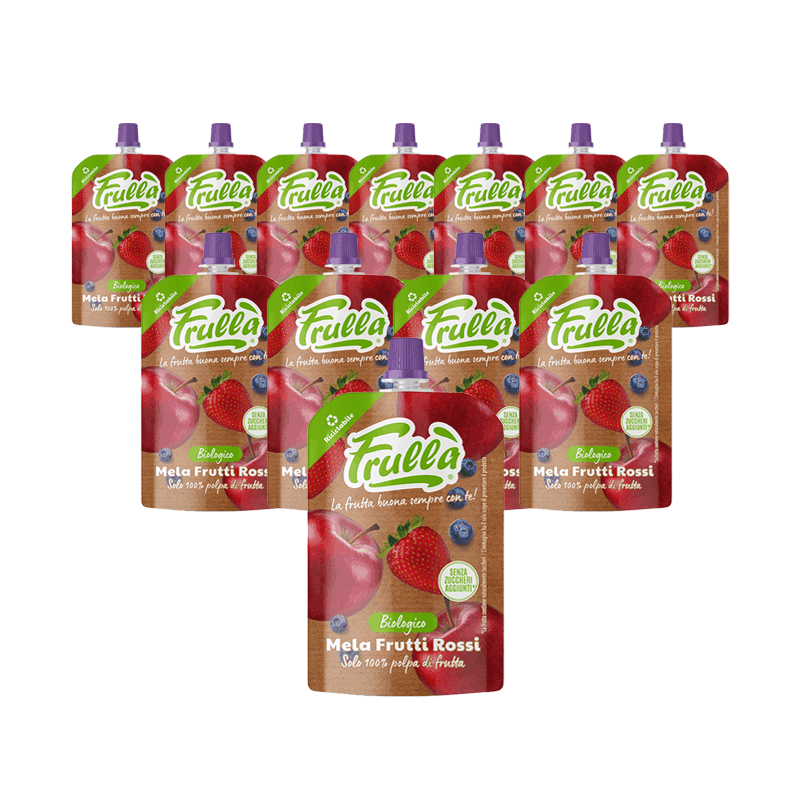 Frutta Frullata Frutti Rossi Biologico - Pack 18 Pezzi