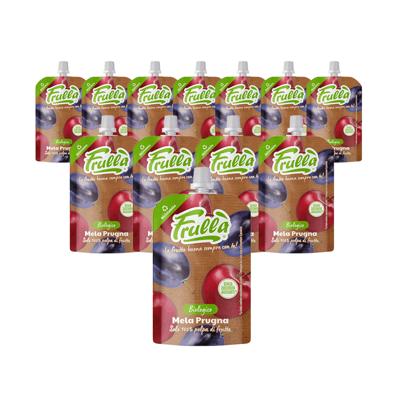 Frutta Frullata Mela Prugna Biologico - Pack 18 Pezzi