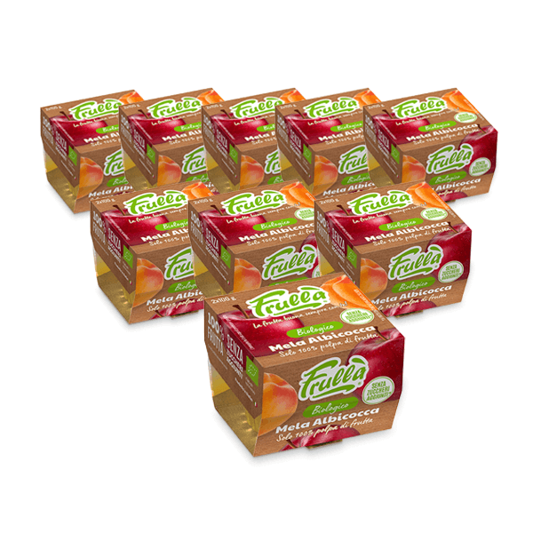 Polpa di Frutta Mela Albicocca Biologico - 2x100g - Pack 12 pezzi