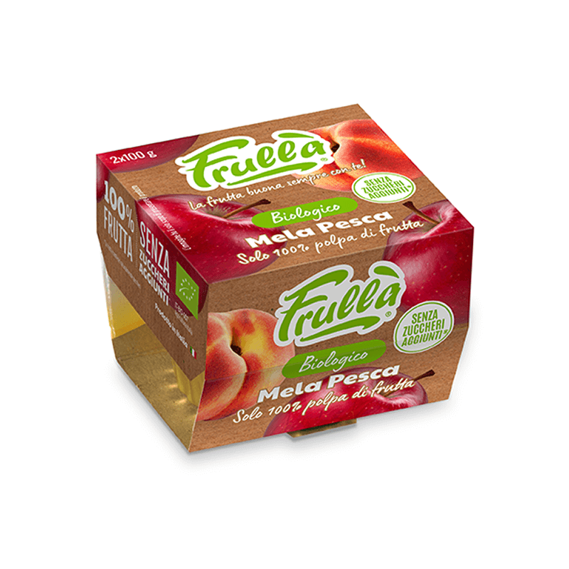 Polpa di Frutta Mela Pesca Biologico - 2x100g