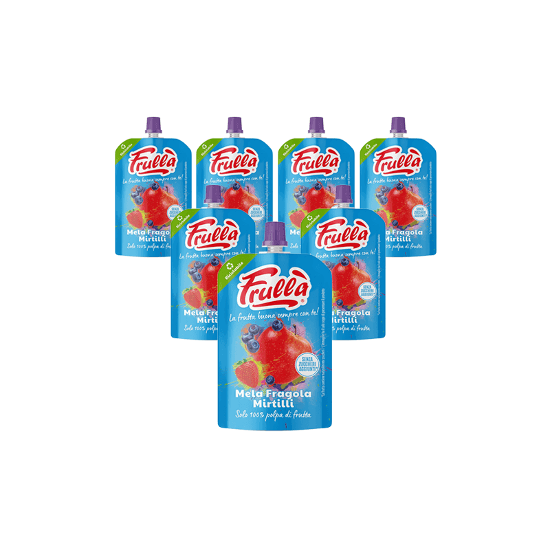 Frutta frullata Mela Fragola Mirtilli - Pack 18 pezzi