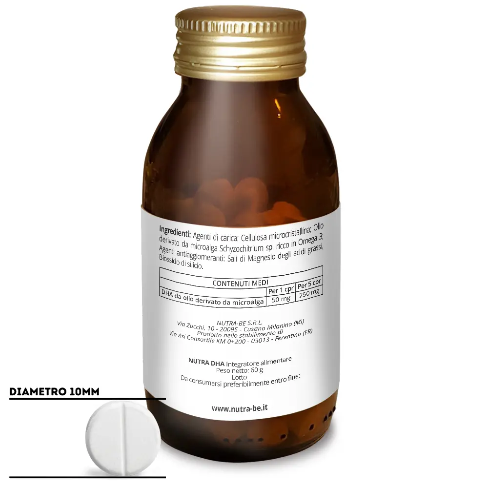 NUTRA DHA per cervello e vista | 120 compresse | Vegan - immagine 2