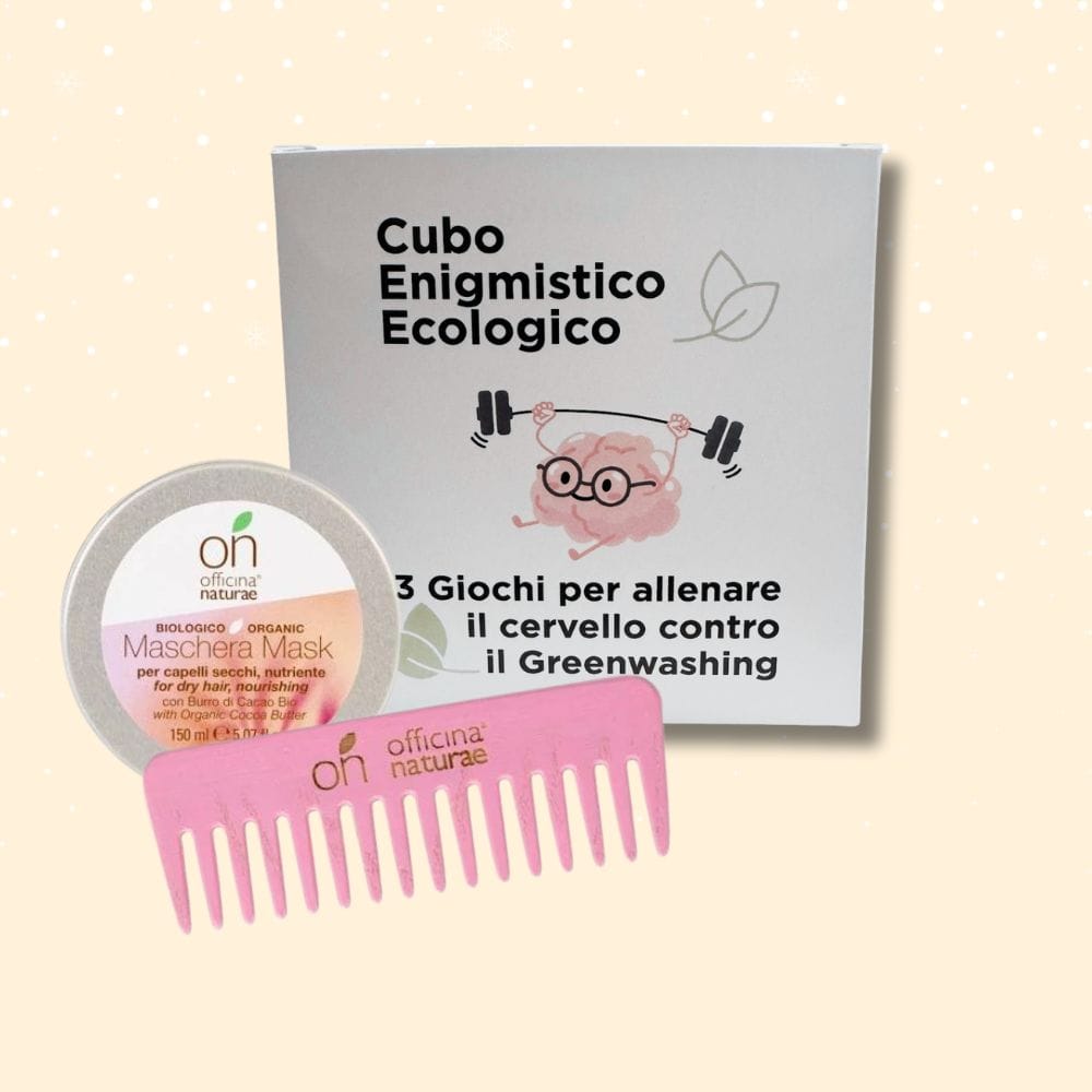 Cubo enigmistico CHIOMA WOW | Pettine in legno + Maschera per Capelli a tua Scelta