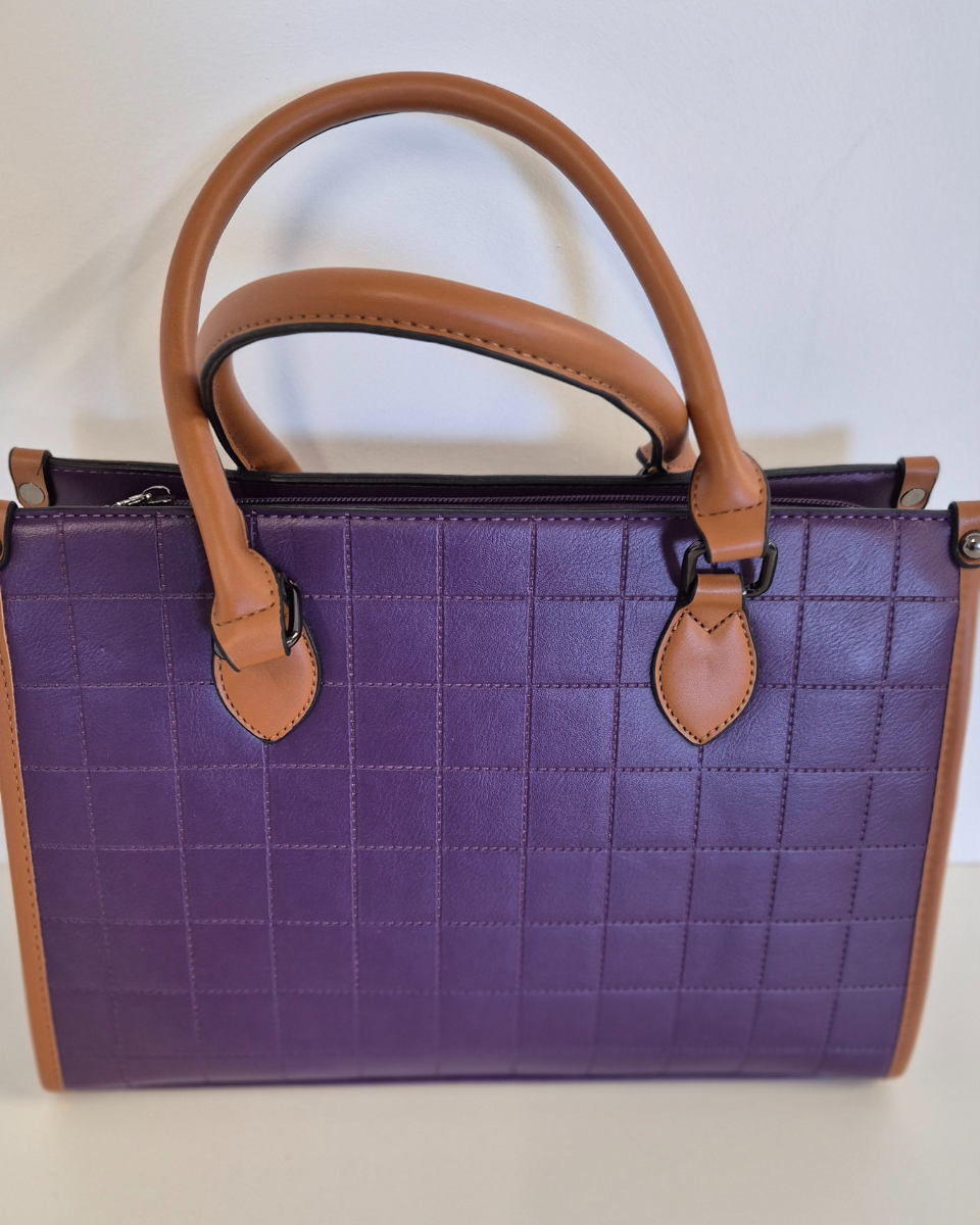 Borsa a mano June col. Viola e Marrone