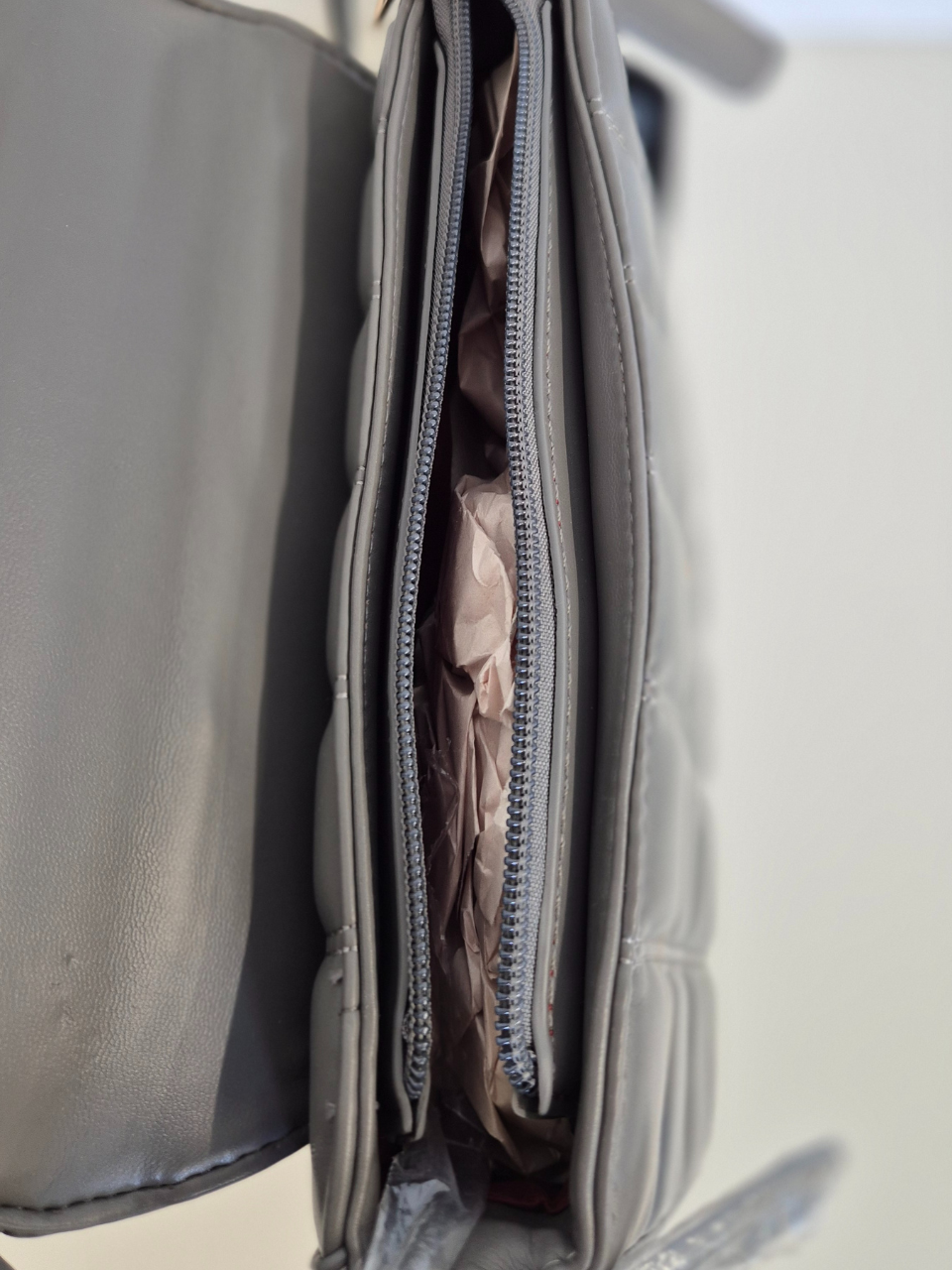 Borsa Matelassè Bordeaux col.Grigio - immagine 3