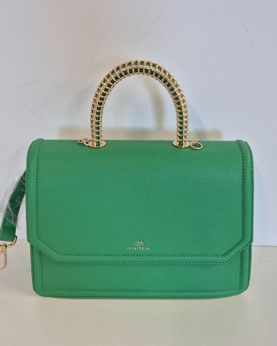 Borsa a mano con tracolla rimovibile Debbie col. Verde Brillante