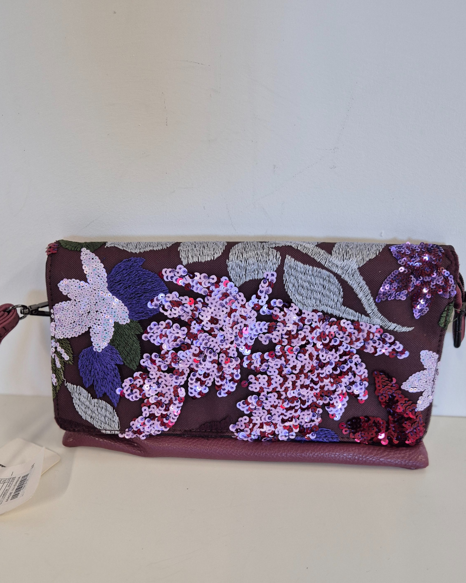 Borsa Pochette Con Pailettes col. Viola
