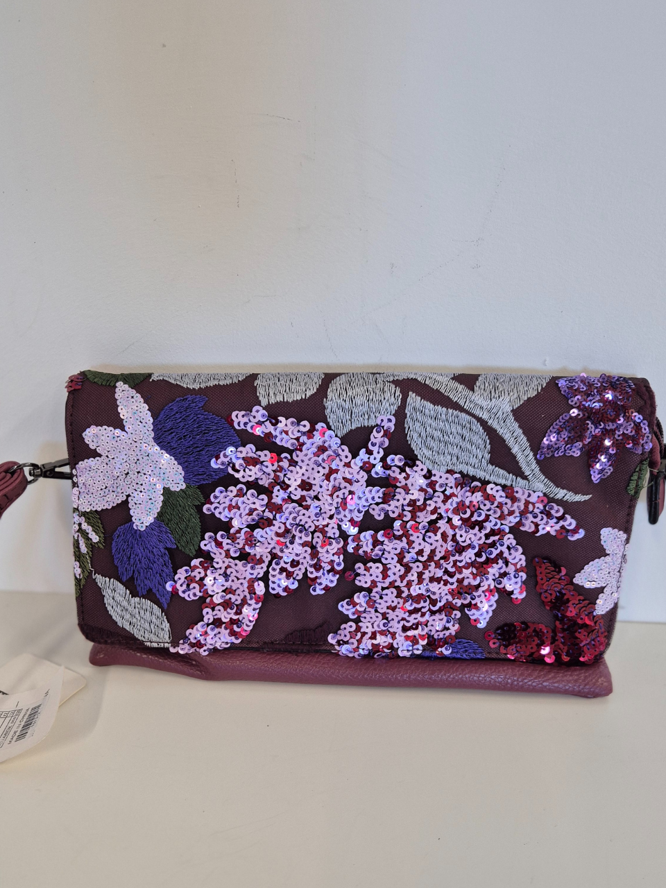 Borsa Pochette Con Pailettes col. Viola