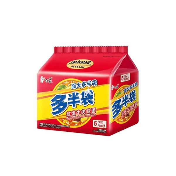 BAIXIANG RAMEN PACK ROASTED BEEF 120GRX5