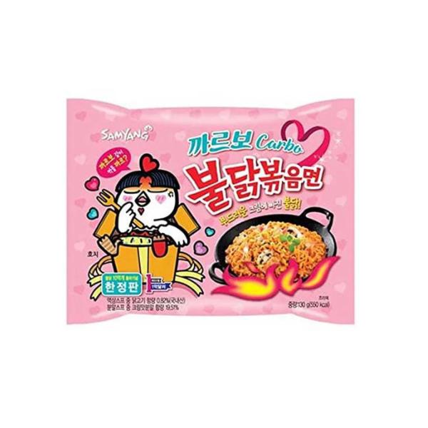 SAMYANG Buldak Ramen Carbonara 130g - Delizioso Ramen con Sapore Carbonara Ideale per una Cena Veloce e Gustosa
