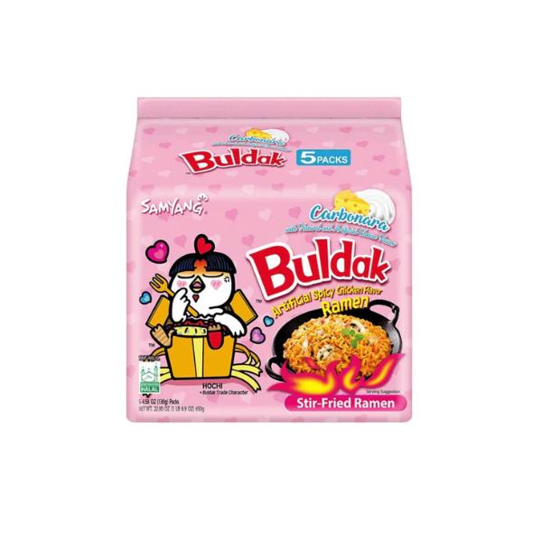 SAMYANG Buldak Ramen Carbo 130g*5pz Confezione Ideale per Pasti Veloci e Deliziosi con Carboidrati