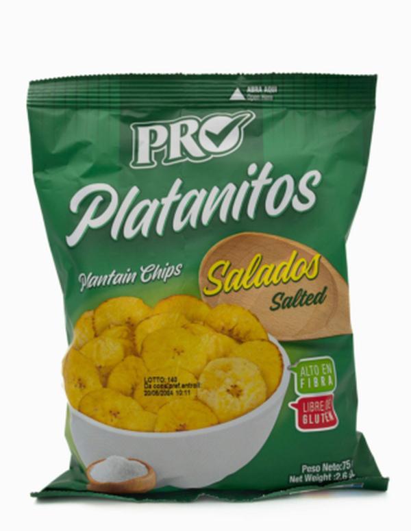 PRO Platanitos Salados Tiras 75G Fette di Platanos Saltate Ideali per Snack o Pasti Leggeri Senza Ingredienti Aggiuntivi