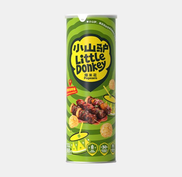 Little Donkey Popcorn Bacon Barbecue 98g - Snack Unico e Delizioso con Popcorn e Bacon Barbecue Ideale per le Pause della Giornata