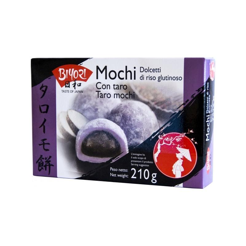 BIYORI Mochi Taro 210g - Dolcetti di Riso Glutinoso con Taro Ideali per Snack e Dessert 210 Grammi Gusto Giapponese