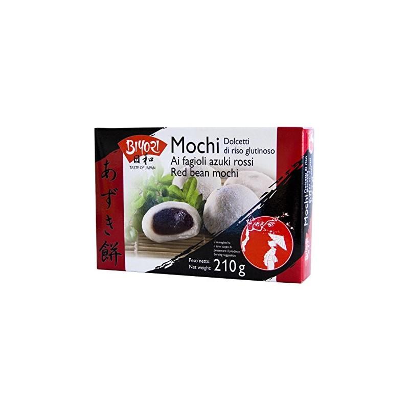 BIYORI Mochi Azuki Rosso 210g - Dolcetti di Riso Glutinoso con Fagioli Azuki Rossi - Perfetto per Merende e Piccole Colazioni - Snack Giapponese Tradizionale