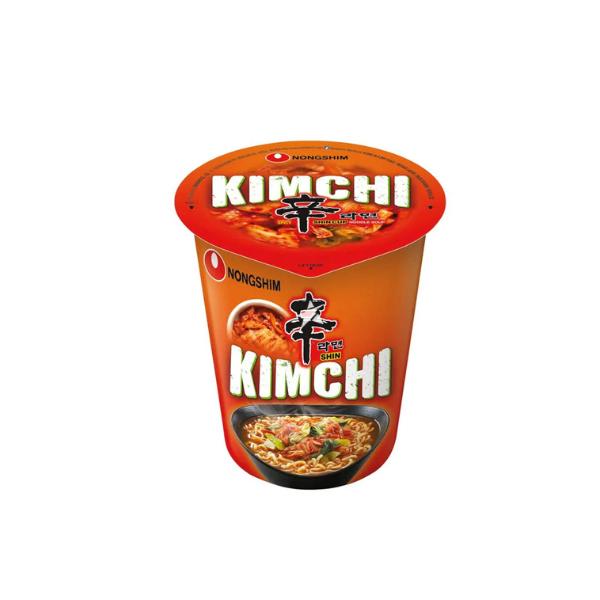 Nongshim NOODLES CUP KIMCHI 75G Piatto Pronto da Mangiare con Kimchi Ideale per Cenare Veloce e Gustoso 75 Grammi