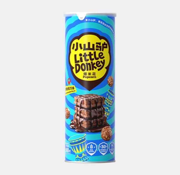Little Donkey Popcorn al Cioccolato Fondente 98g - Snack Unico e Delizioso con Popcorn e Cioccolato Fondente