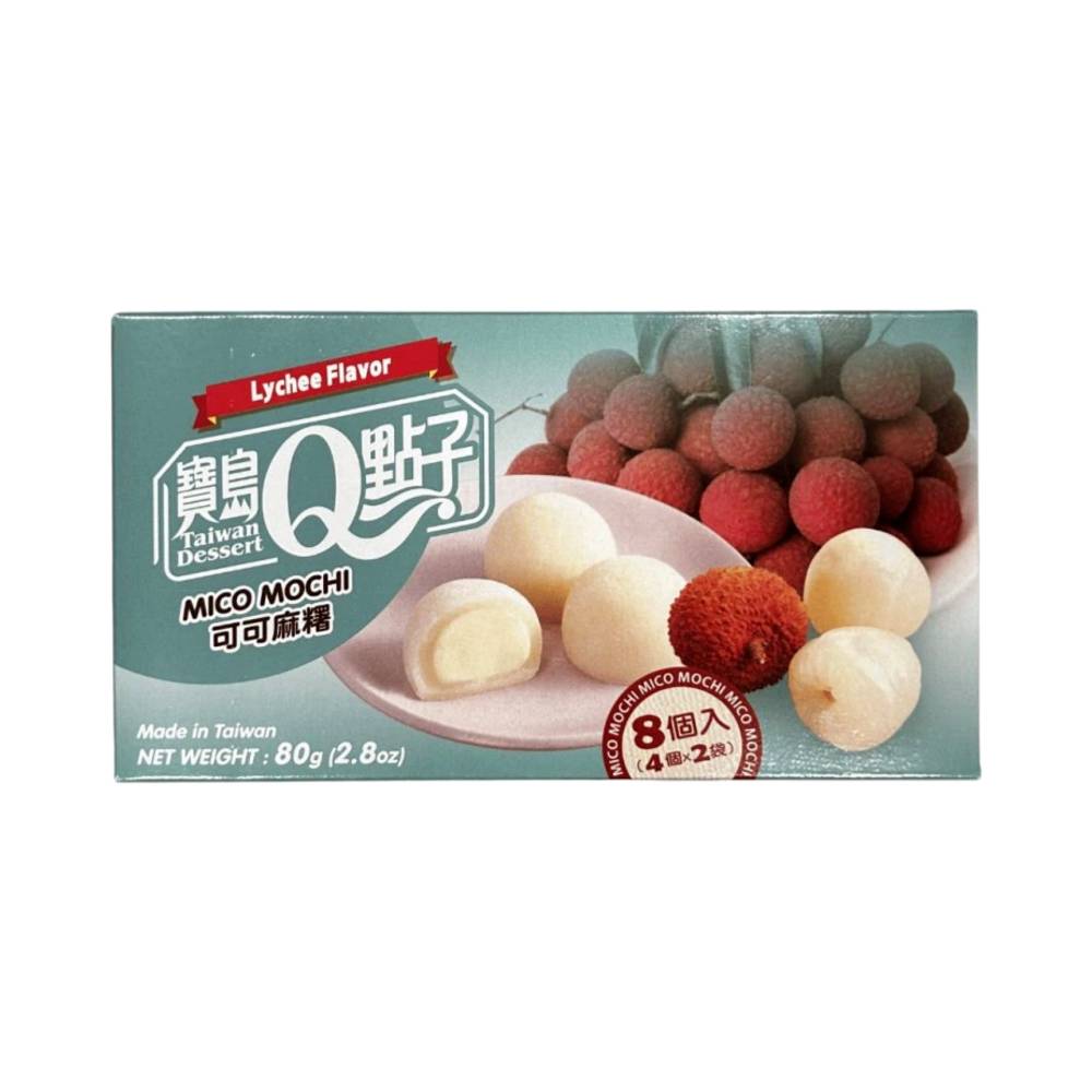 Taiwan Dessert Q Mochi Lychee Flavor 80g - Mini Mochi Esotico al Gusto di Litchi con Aroma Floreale Rinfrescante e Consistenza Tradizionale