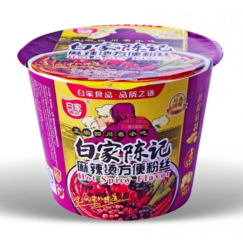 BAIJIA Noodle Cup Spicy&Hot 105GR - Piatto di Noodle Piccante e Caldo Ideale per Pasti Veloce e Gustosi 105 Grammi